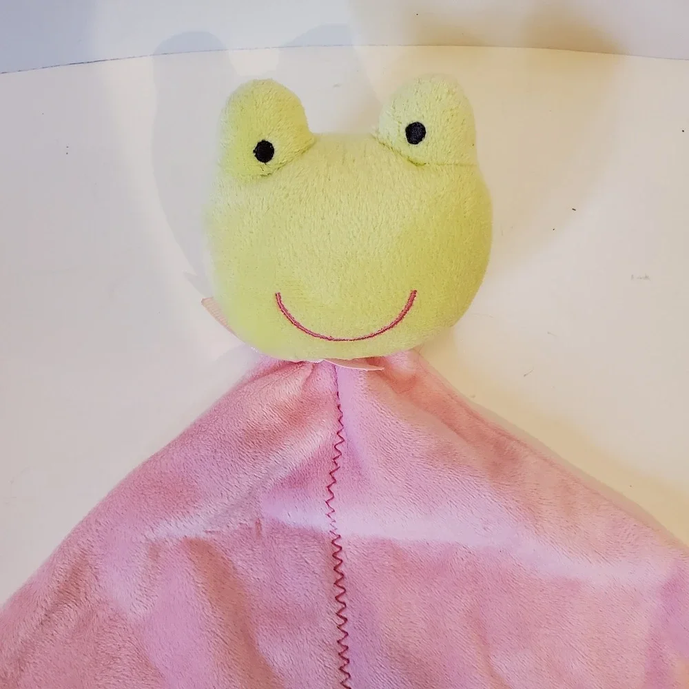 Carter's Precious Firsts (2011) Baby Security Blanket Adorable Pink & Green Frog